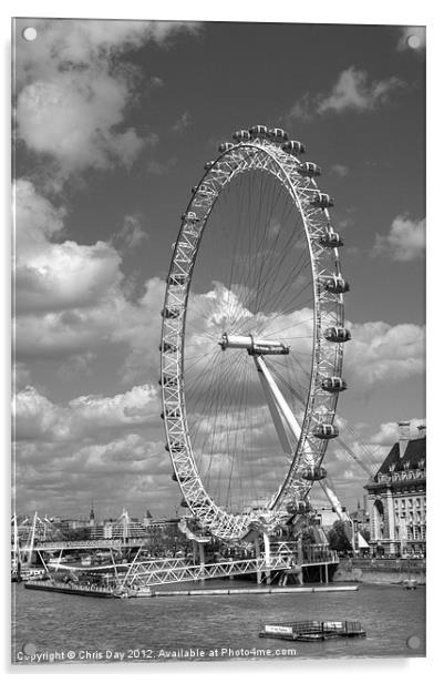 The London Eye Acrylic by Chris Day