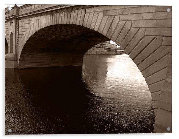 Ouse Bridge across the river Ouse in York. Acrylic by Robert Gipson