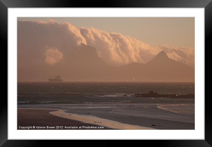 Clouds over Table Mountain Framed Mounted Print by Valerie Brown