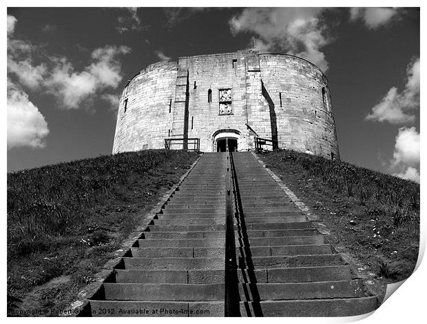 York Clifford's Tower historical building. Print by Robert Gipson
