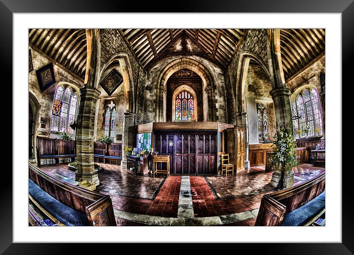 inside chiddingstone church Framed Mounted Print by kim Reeves