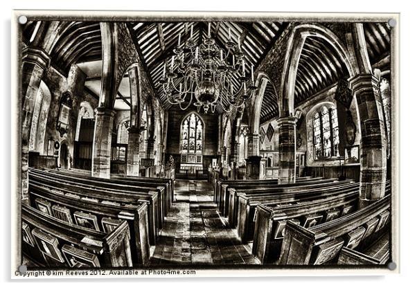 chiddingstone church altar Acrylic by kim Reeves
