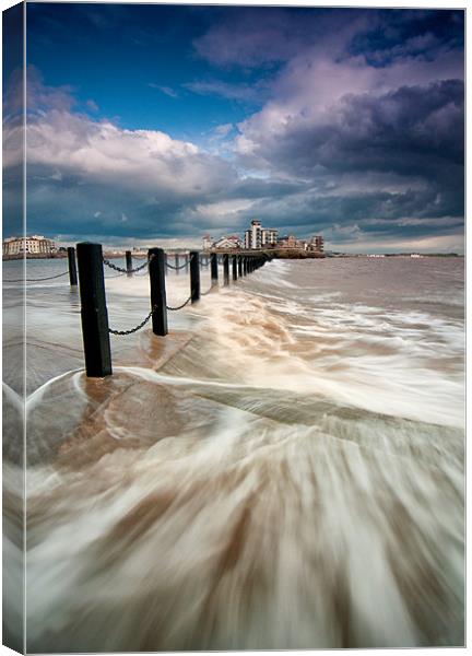 High tide approaching Canvas Print by mike Davies