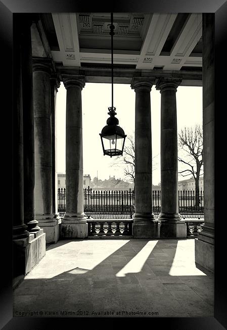 University of Greenwich Pillars Framed Print by Karen Martin