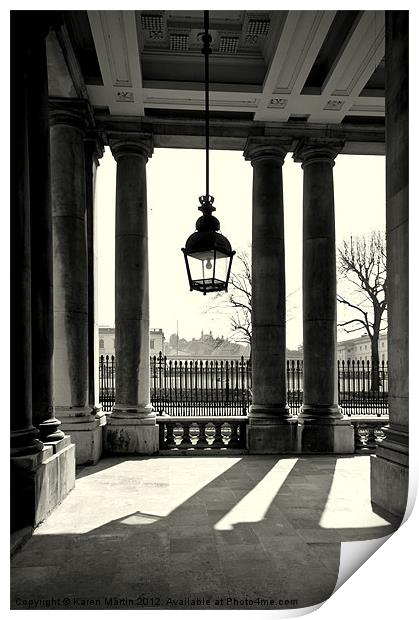 University of Greenwich Pillars Print by Karen Martin