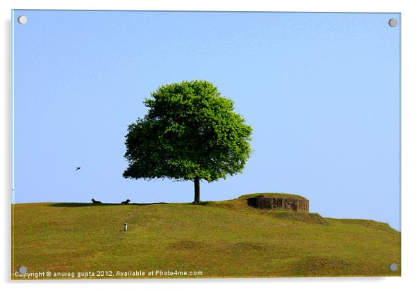 green tree Acrylic by anurag gupta