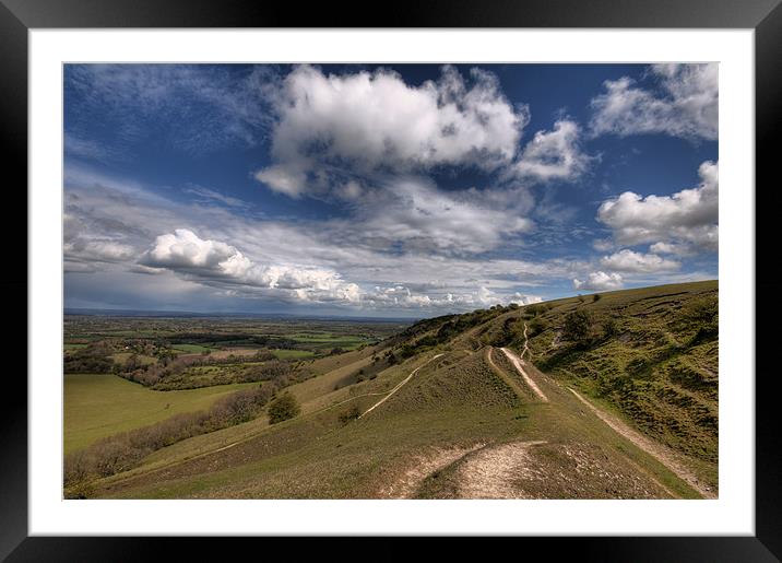 Dramatic Skys Over Ditchling Beacon Framed Mounted Print by Eddie Howland