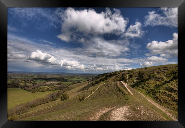 Dramatic Skys Over Ditchling Beacon Framed Print by Eddie Howland