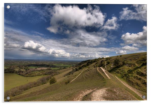 Dramatic Skys Over Ditchling Beacon Acrylic by Eddie Howland