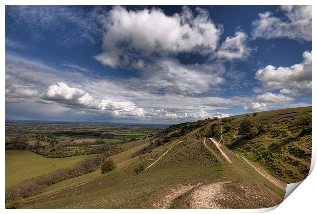 Dramatic Skys Over Ditchling Beacon Print by Eddie Howland