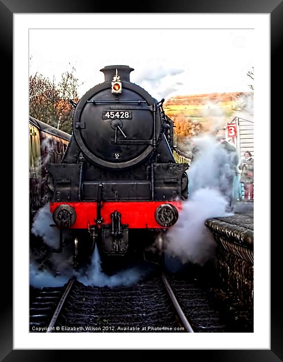 North York Moor's Railway Steam Train Framed Mounted Print by Elizabeth Wilson-Stephen