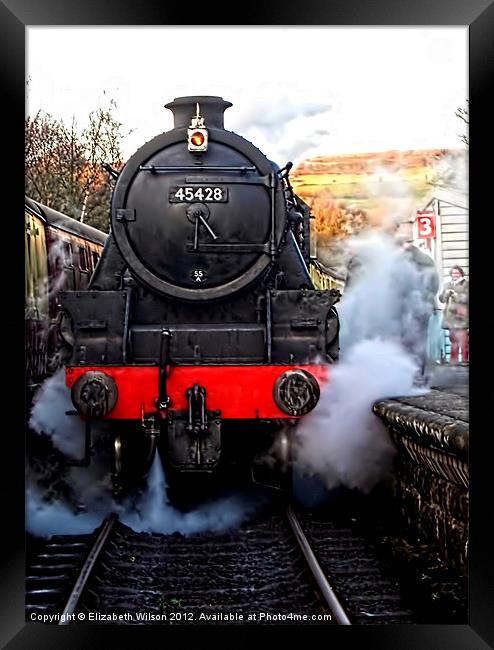 North York Moor's Railway Steam Train Framed Print by Elizabeth Wilson-Stephen