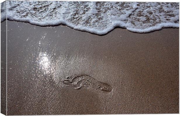 Sand Footprint Canvas Print by Ian Cocklin