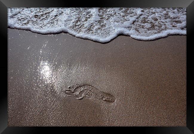Sand Footprint Framed Print by Ian Cocklin