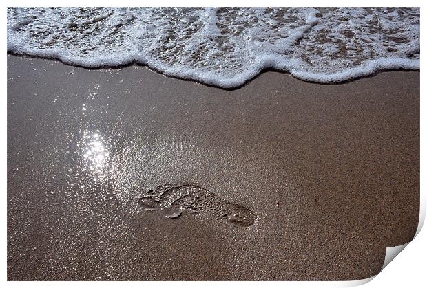 Sand Footprint Print by Ian Cocklin
