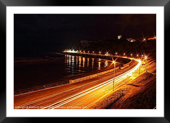 Scarborough Castle at night Framed Mounted Print by Elizabeth Wilson-Stephen
