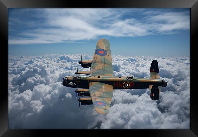 Lancaster Bomber above the clouds Framed Print by Oxon Images