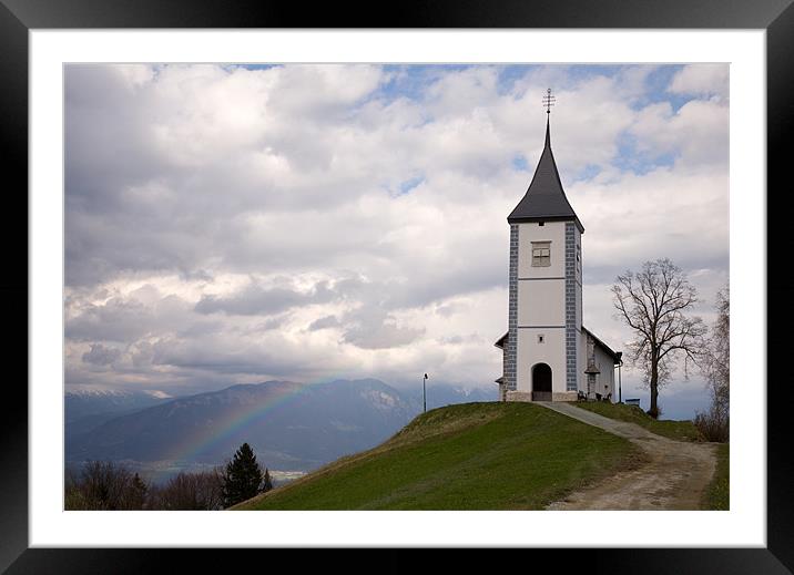 Rainbow church Framed Mounted Print by Ian Middleton