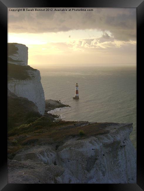 Beachy Head Lighthouse Framed Print by Sarah Bonnot