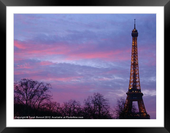 Eiffel Tower at Dusk Framed Mounted Print by Sarah Bonnot
