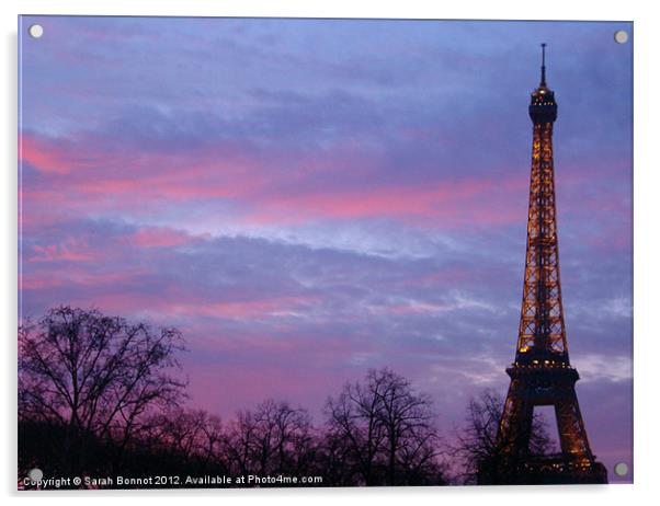 Eiffel Tower at Dusk Acrylic by Sarah Bonnot