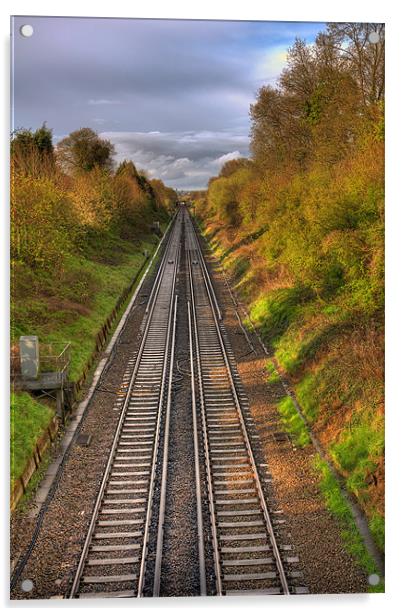 Railway Line Acrylic by Eddie Howland