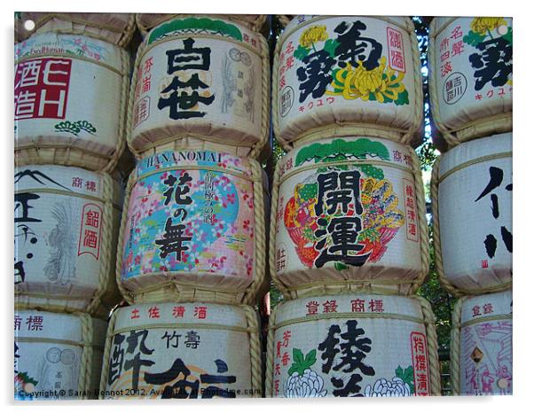 Sake barrels Tokyo Acrylic by Sarah Bonnot