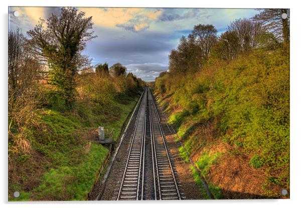 Railway Tracks Acrylic by Eddie Howland