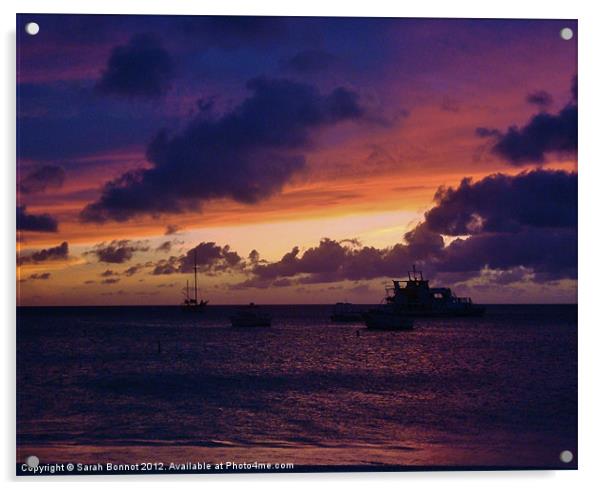 Sunset in Aruba Acrylic by Sarah Bonnot