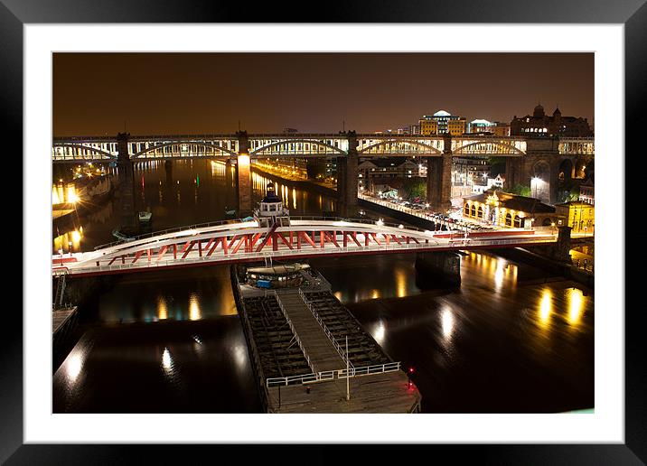 Newcastle at night Framed Mounted Print by Jeff Brunton