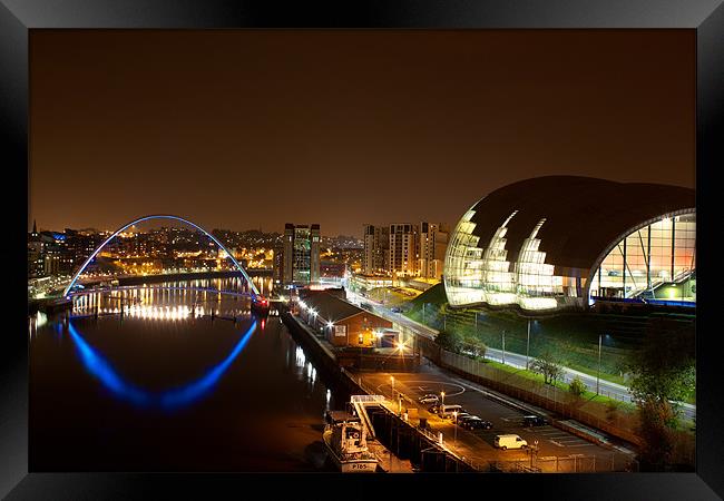 The Tyne at Night Framed Print by Jeff Brunton
