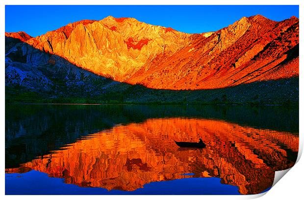 Sunset  in Convict Lake, Mammoth Lakes, California Print by Eyal Nahmias