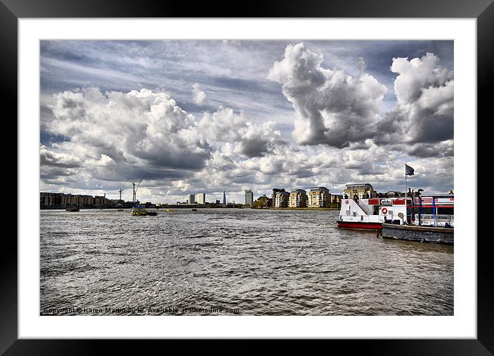 River Thames and London Framed Mounted Print by Karen Martin