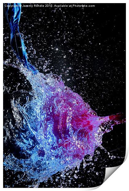 Water filled balloon burst Print by Jeremy Rundle