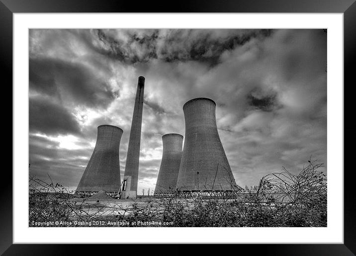 Richborough Cooling Towers Framed Mounted Print by Alice Gosling