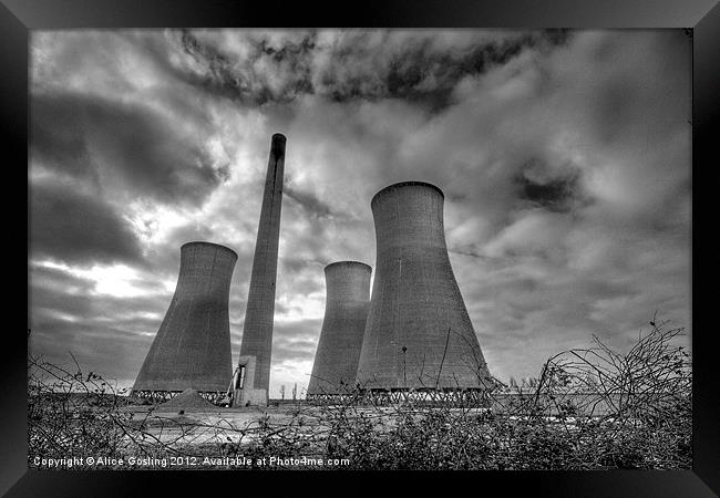 Richborough Cooling Towers Framed Print by Alice Gosling