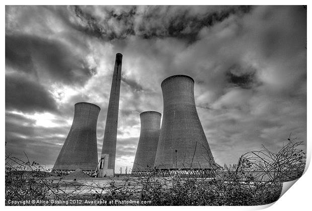 Richborough Cooling Towers Print by Alice Gosling