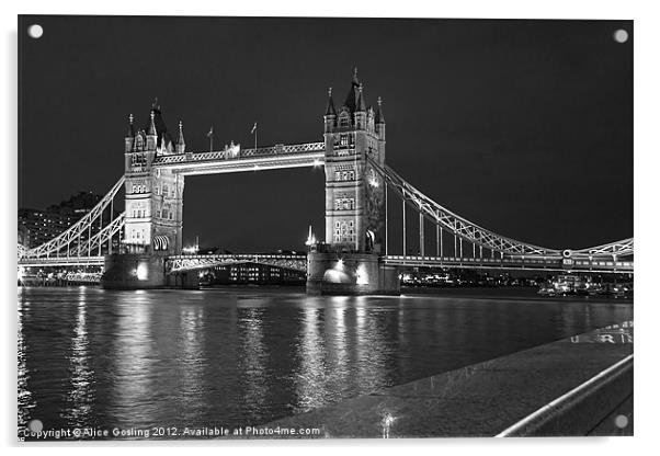 Tower Bridge London Acrylic by Alice Gosling