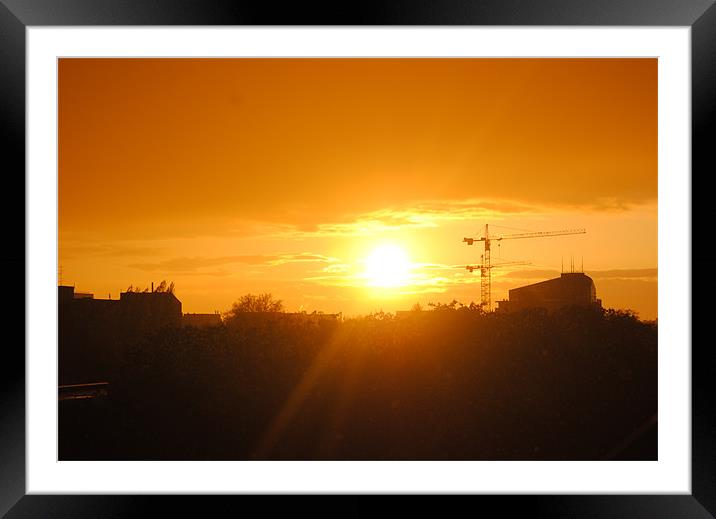 Dusseldorf sunset Framed Mounted Print by neil hiley