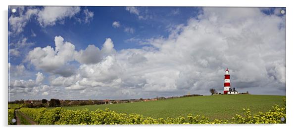 Happisburgh Lighthouse Panoramic Acrylic by Paul Macro