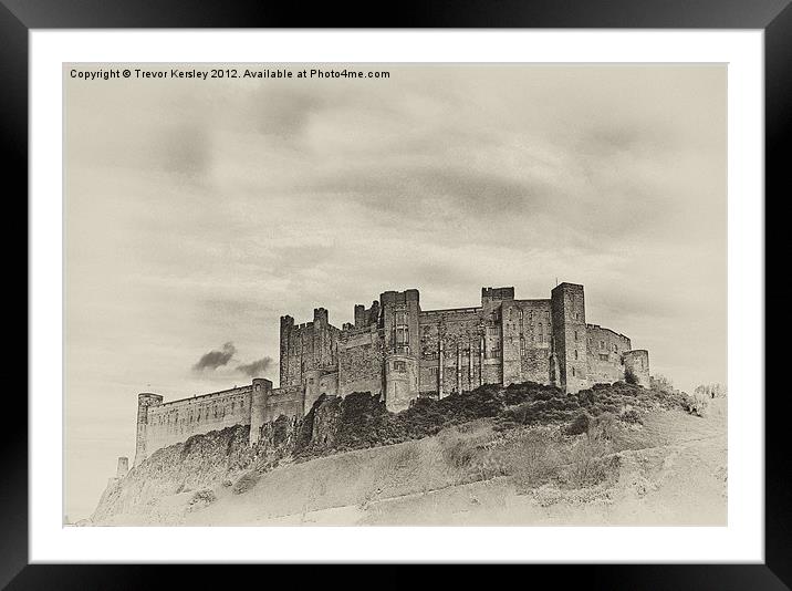 Bamburgh Castle Framed Mounted Print by Trevor Kersley RIP