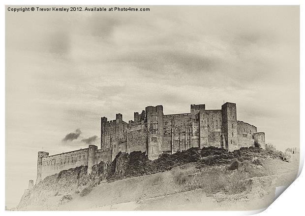 Bamburgh Castle Print by Trevor Kersley RIP