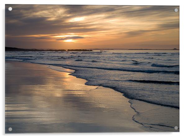 Bamburgh Beach Acrylic by Brett Trafford