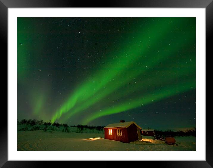 Northern Lights  Aurora Lines Framed Mounted Print by mark humpage