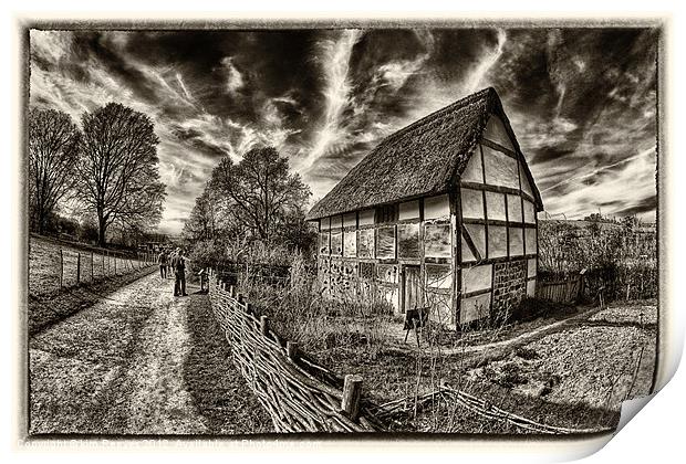 poplar cottage Print by kim Reeves