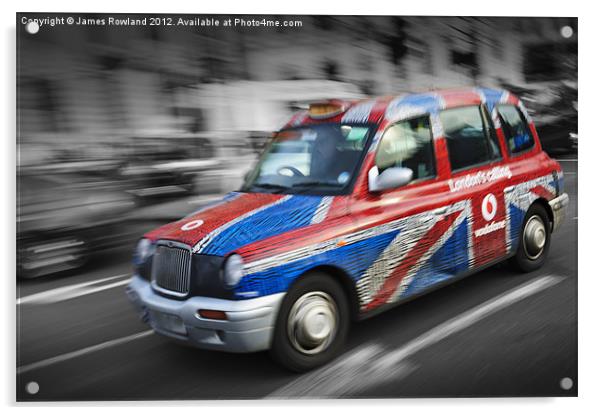 Flag down a taxi Acrylic by James Rowland