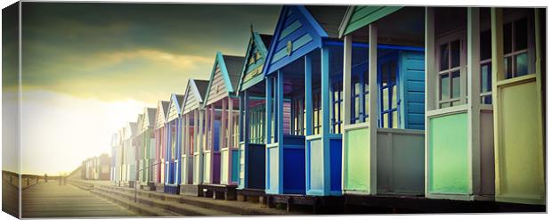 Beach Huts at Sunset Canvas Print by James Rowland