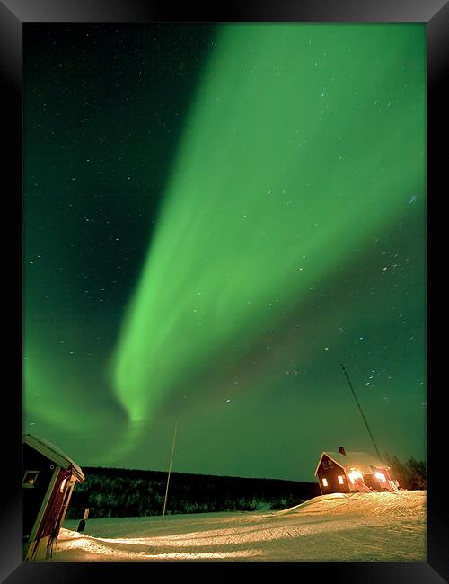 Northern Lights Aurora Shower Framed Print by mark humpage