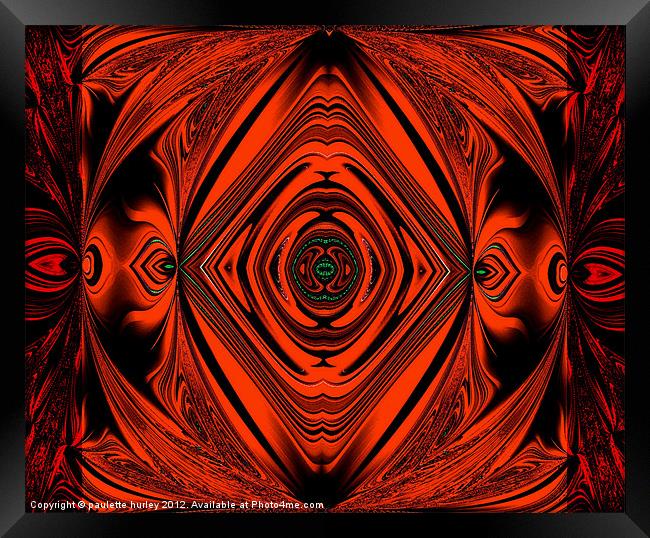 Abstract Red Paisley Framed Print by paulette hurley