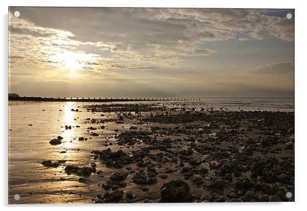 Setting Sun at Cromer Acrylic by Fiona Geldard